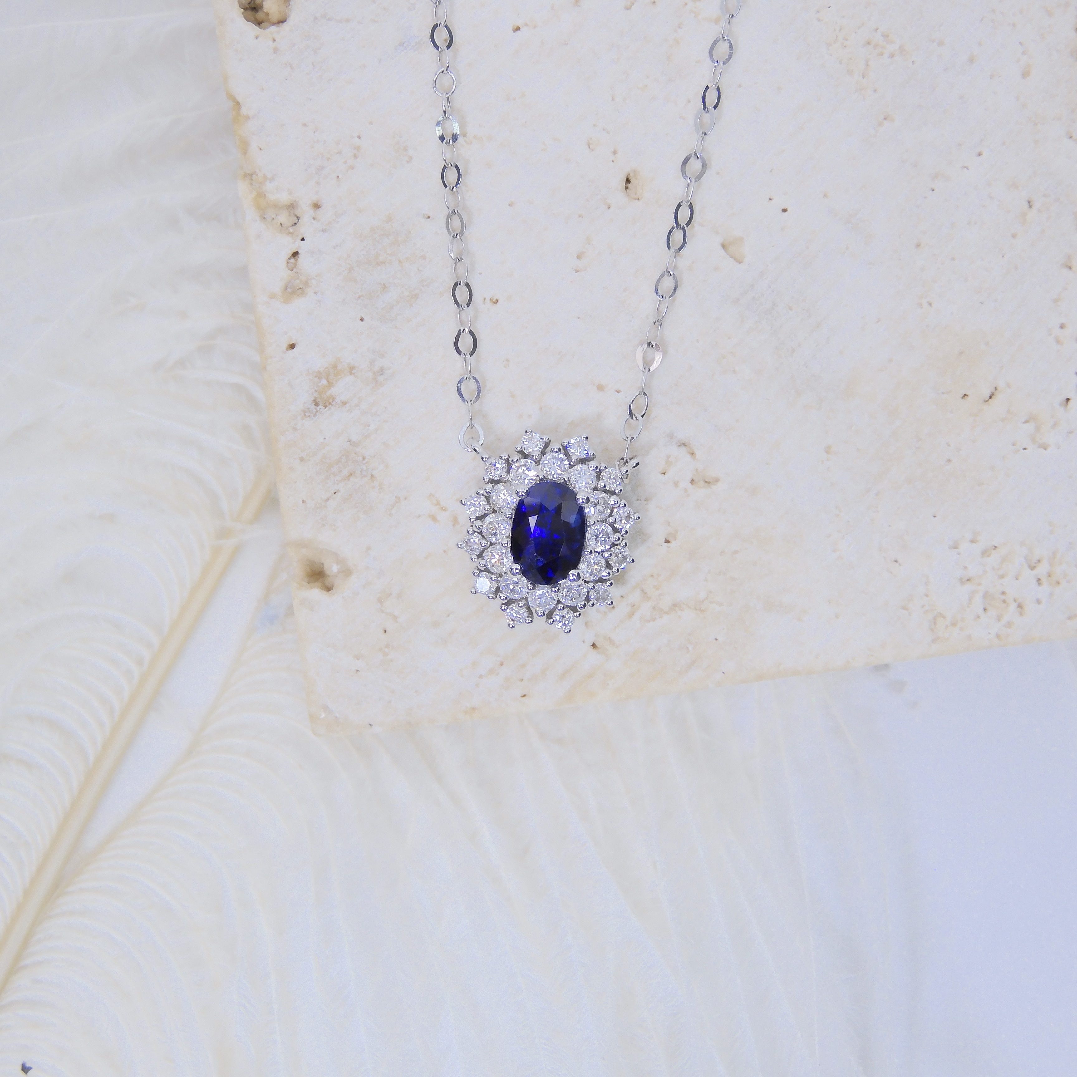 18K金 0.49ct 藍寶石項鏈