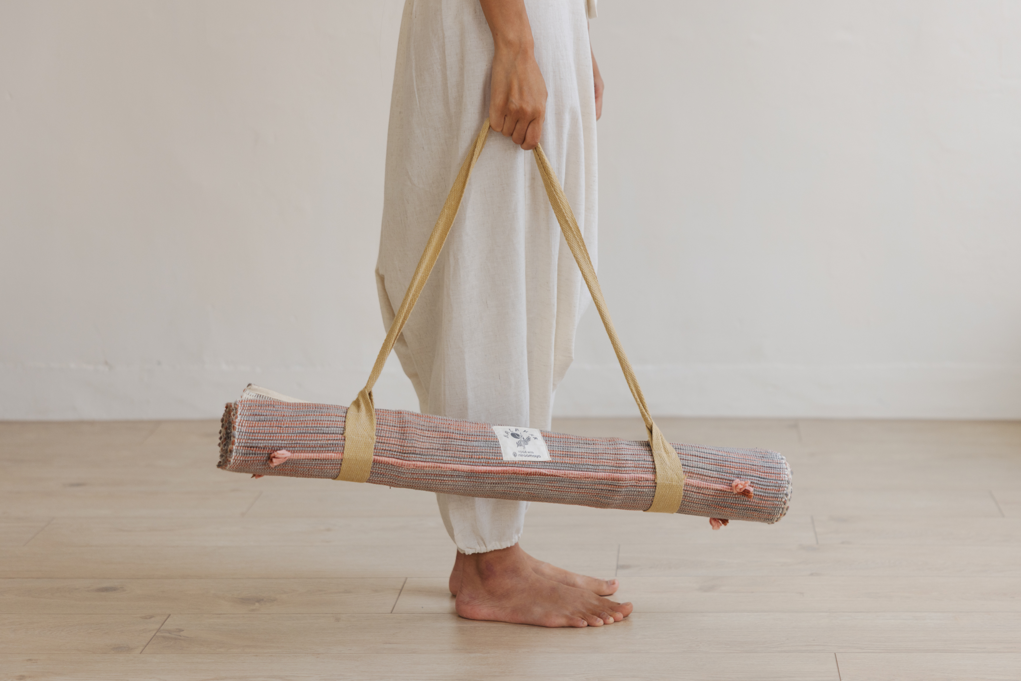 【YOGA】印度手工染織瑜伽墊_灰粉