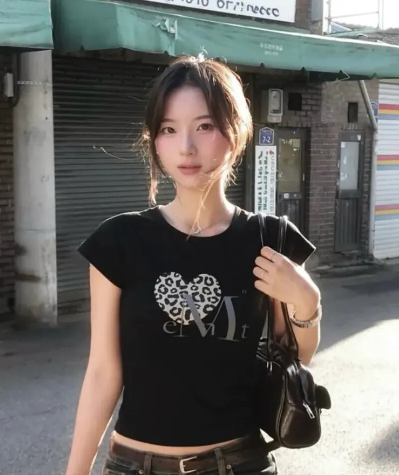 <滿千免運🛒> Mucent Sierra 豹紋心形短袖上衣 男女款