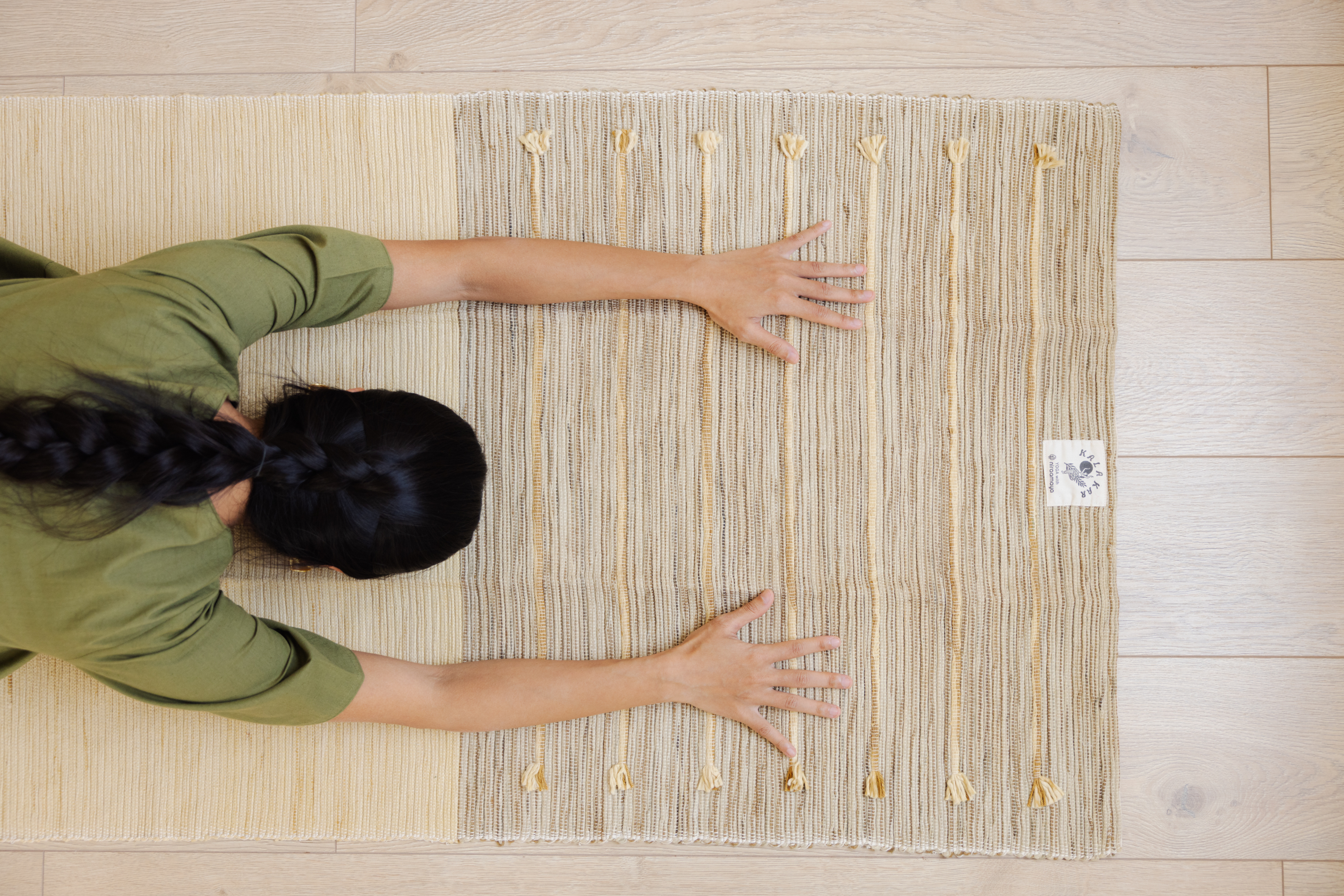 【YOGA】印度手工染織瑜伽墊_黃橄欖