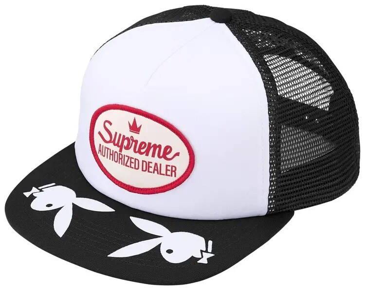 -(B06)-SUPREME X PLAYBOY MESH BACK 5-PANEL 五分割帽 卡車帽 黑色/迷彩/粉色-SS26H95