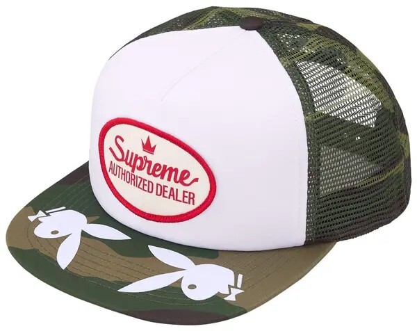 SUPREME X PLAYBOY MESH BACK 5-PANEL 五分割帽卡車帽黑色/迷彩/粉色