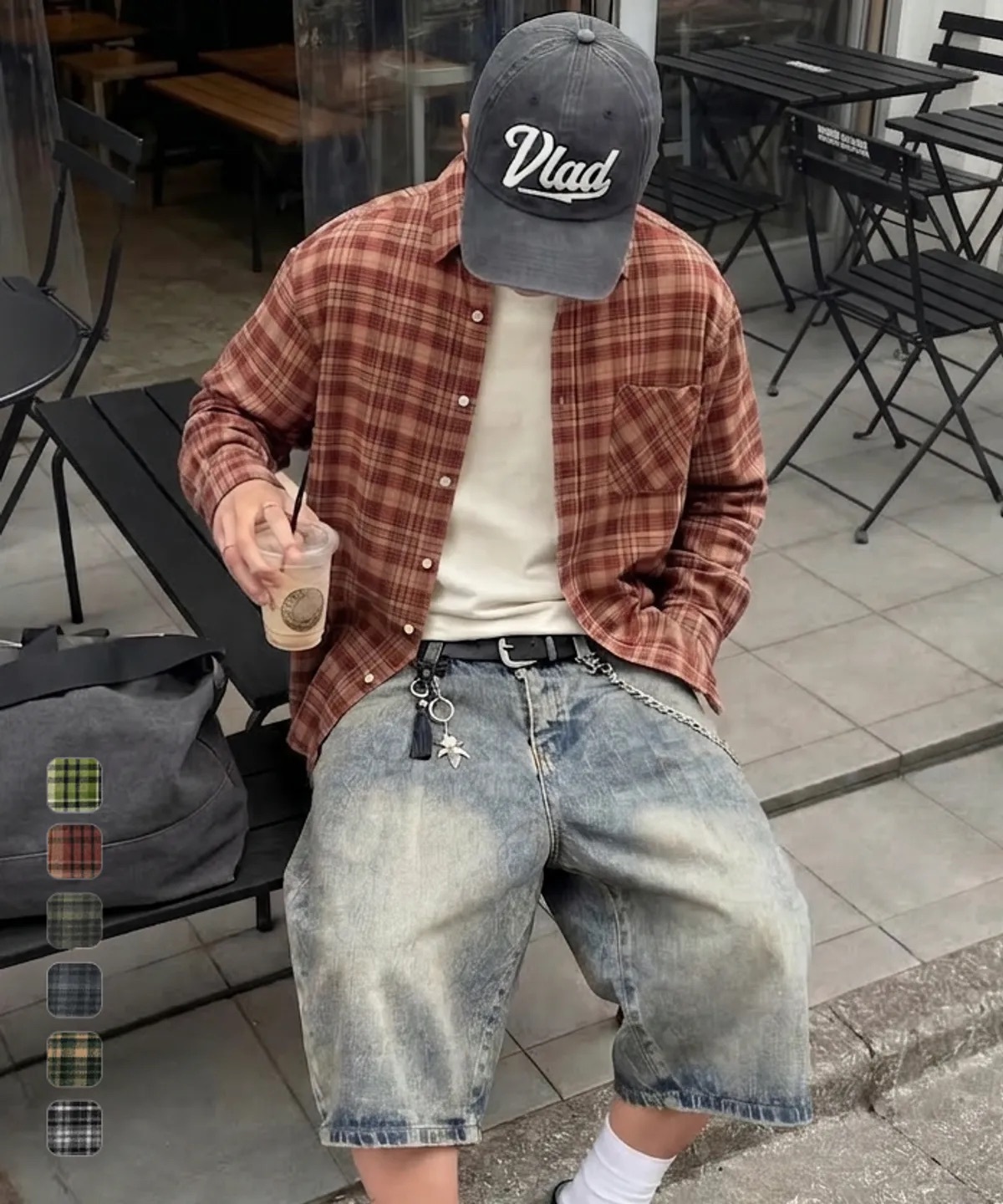 DIMITRI BLACK 百搭半短版格紋襯衫 6色