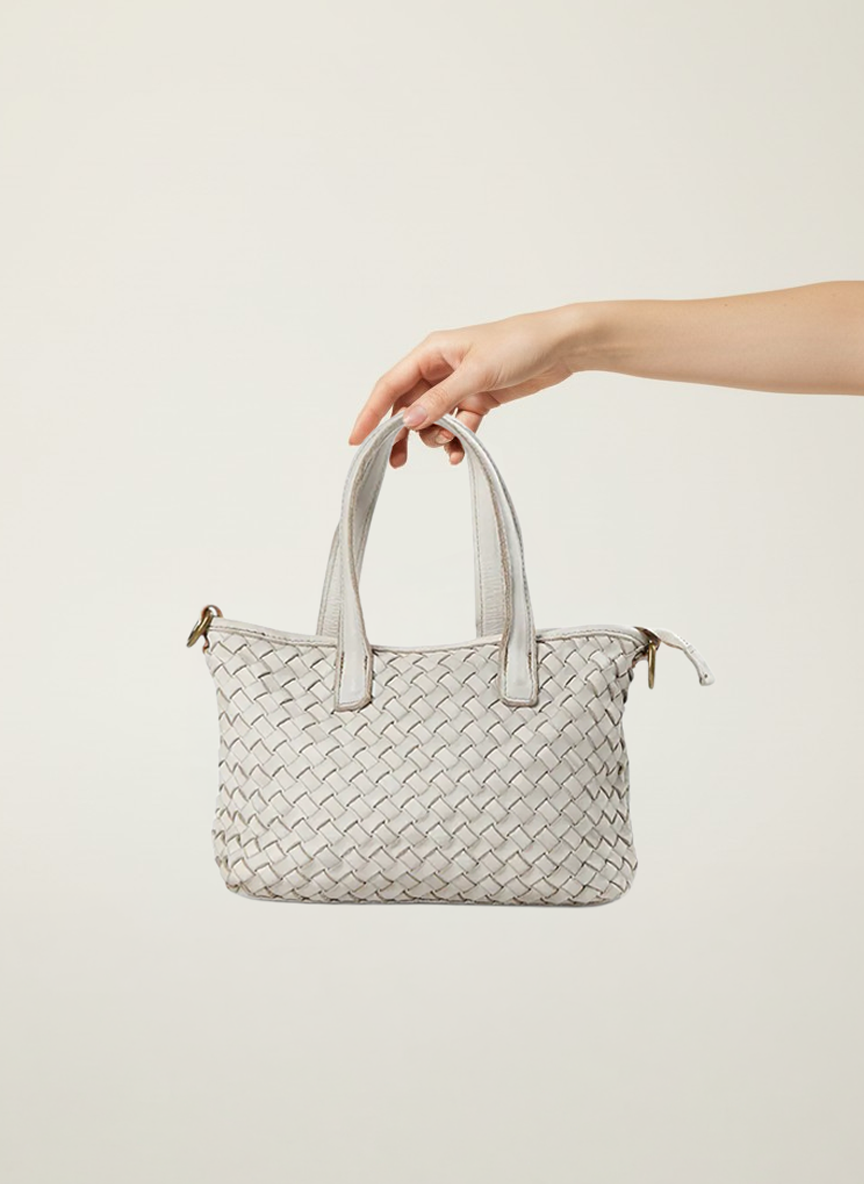 Miley 鞣革編織小提包 灰色