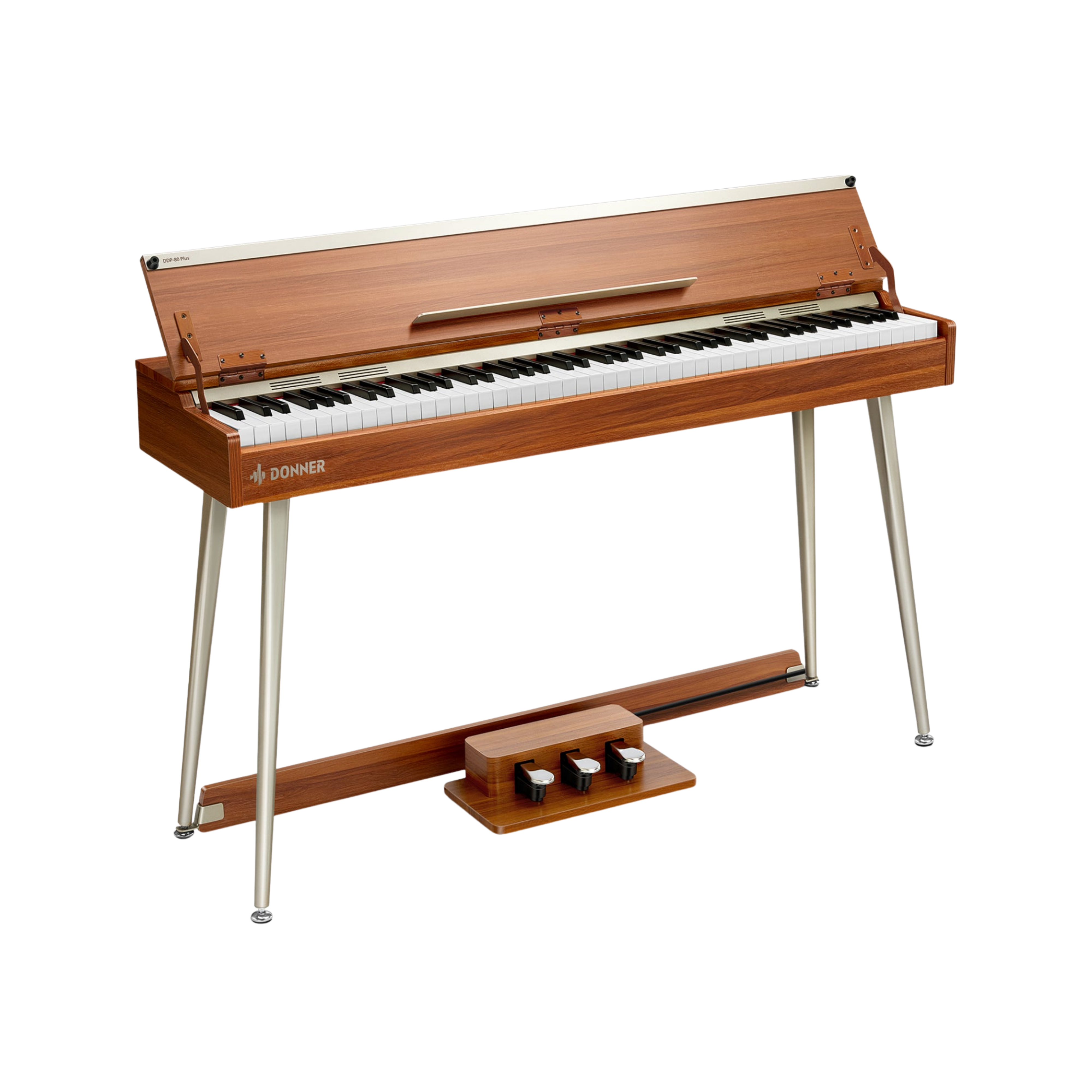 Donner Donner DDP-80 PLUS 電鋼琴 88鍵 全配重鍵盤 木製垂直 數位鋼琴 半開蓋 掀蓋式 第 3 張圖片｜三峽鍵盤 / 鋼琴