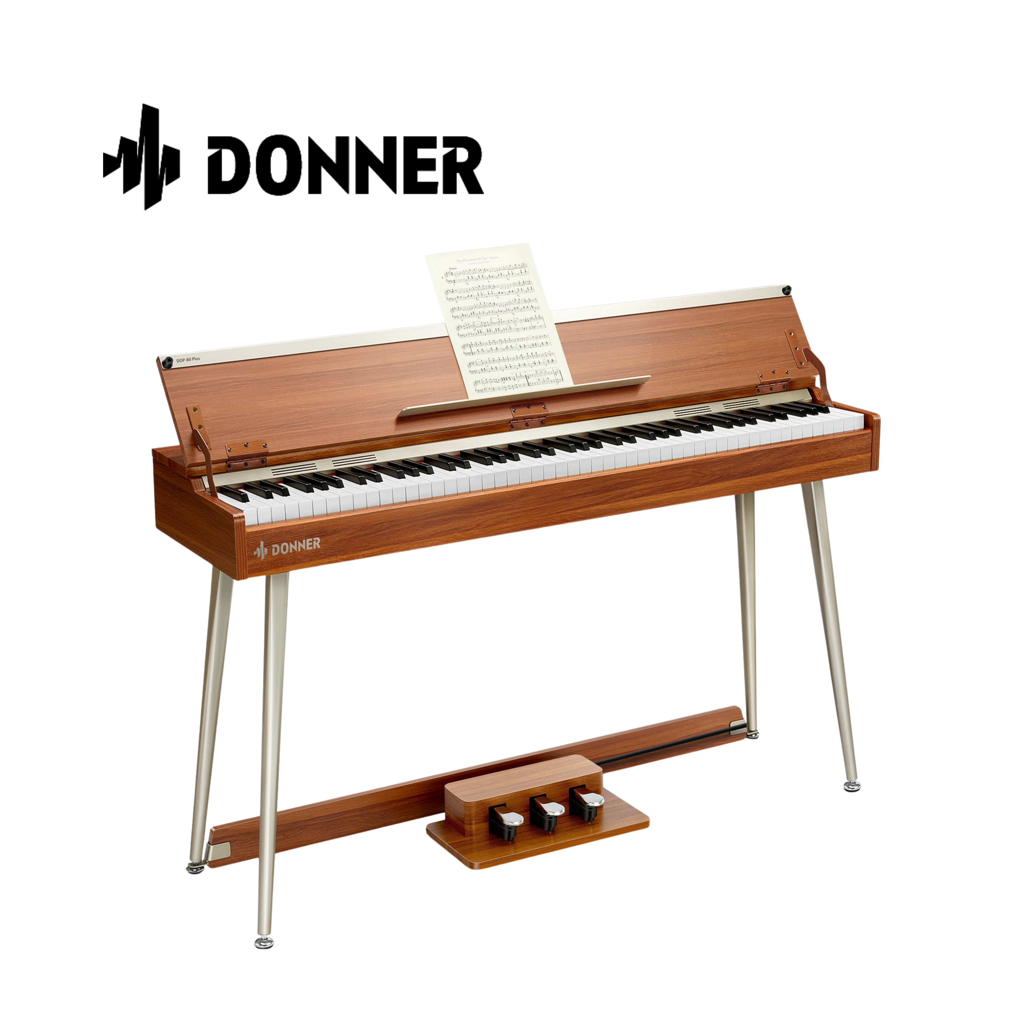 Donner DDP-80 PLUS 電鋼琴 88鍵 全配重鍵盤 木製垂直 數位鋼琴 半開蓋 掀蓋式