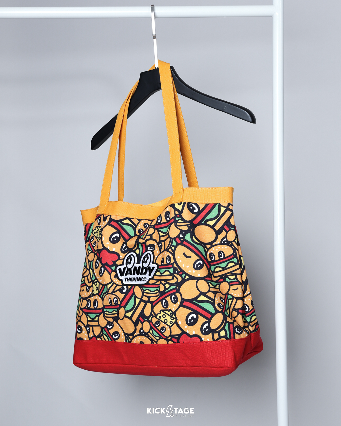 VANDYTHEPINK® DOG TOTE 漢堡 滿版 眼睛 大容量 肩背 手提 帆布袋 托特包【VD7118-115】