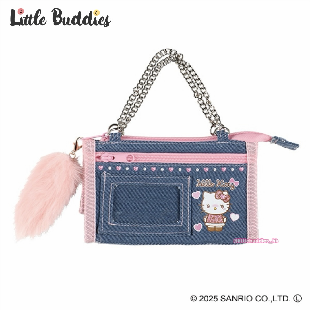 日本 Sanrio Hello Kitty 平成辣妹系列 牛仔布款化妝袋