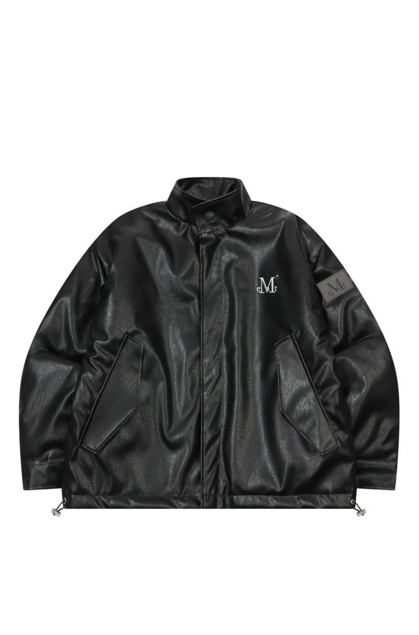 【 4/19收單 】MUCENT  高領皮革飛行夾克 韓國