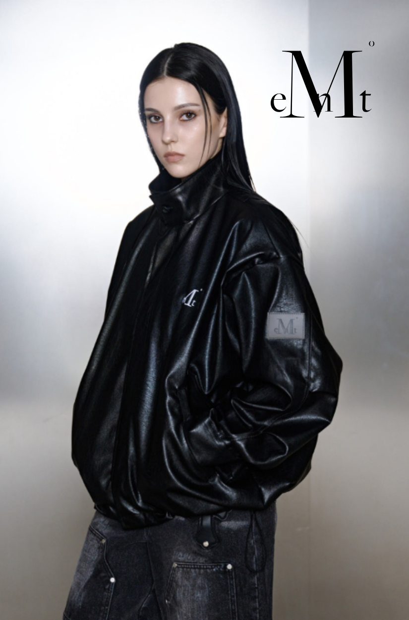 【 4/19收單 】MUCENT  高領皮革飛行夾克 韓國