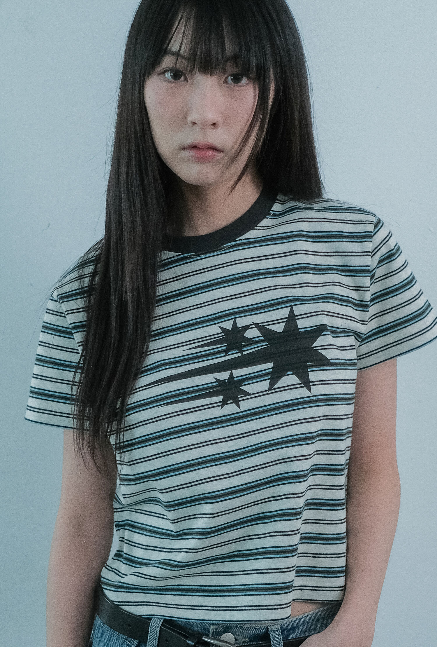 Niceghostclub stripe 3star basic 條紋 基礎 LOGO 短袖 短T