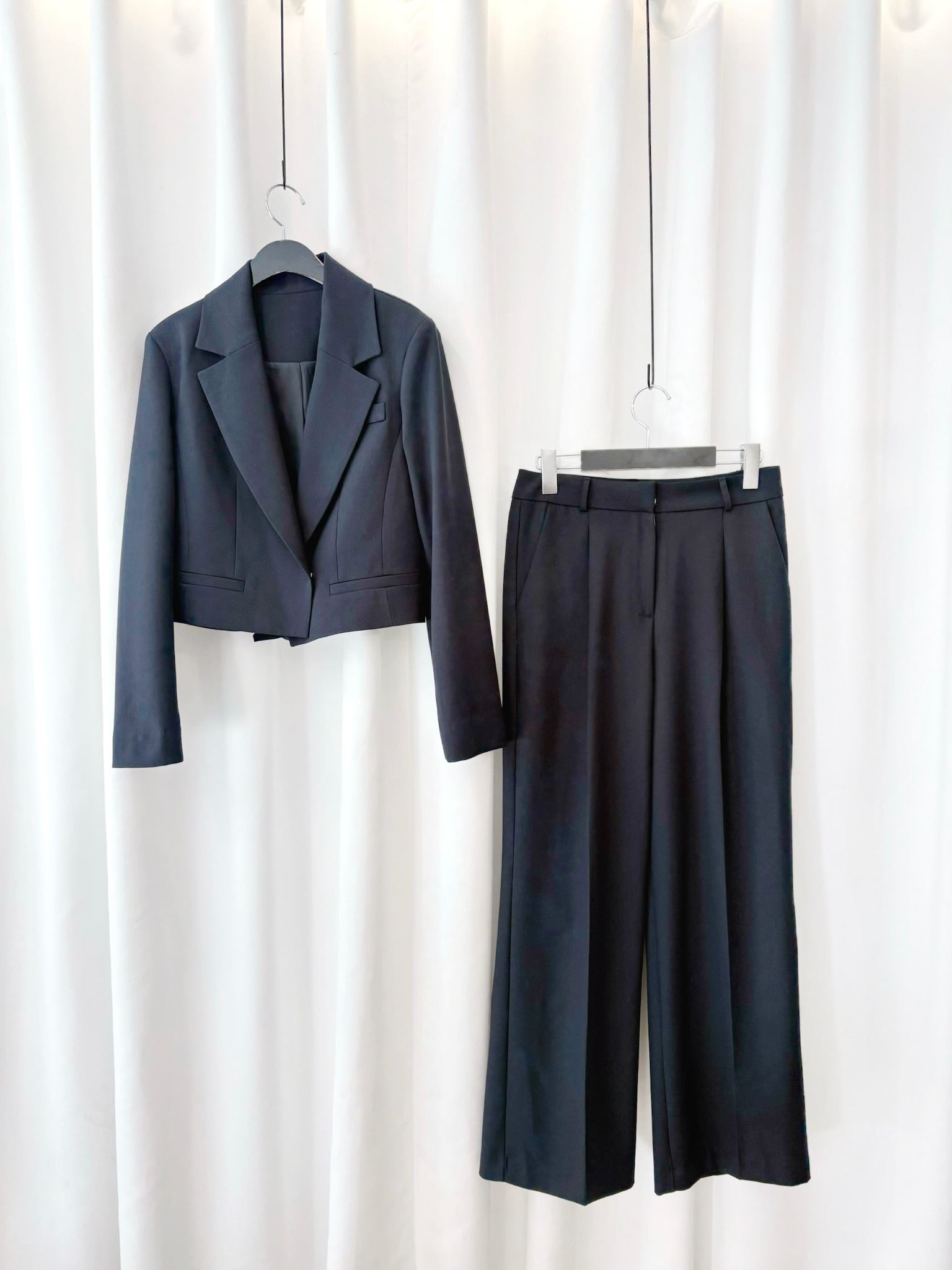 率性俐落☕️織紋短版後繫帶套裝