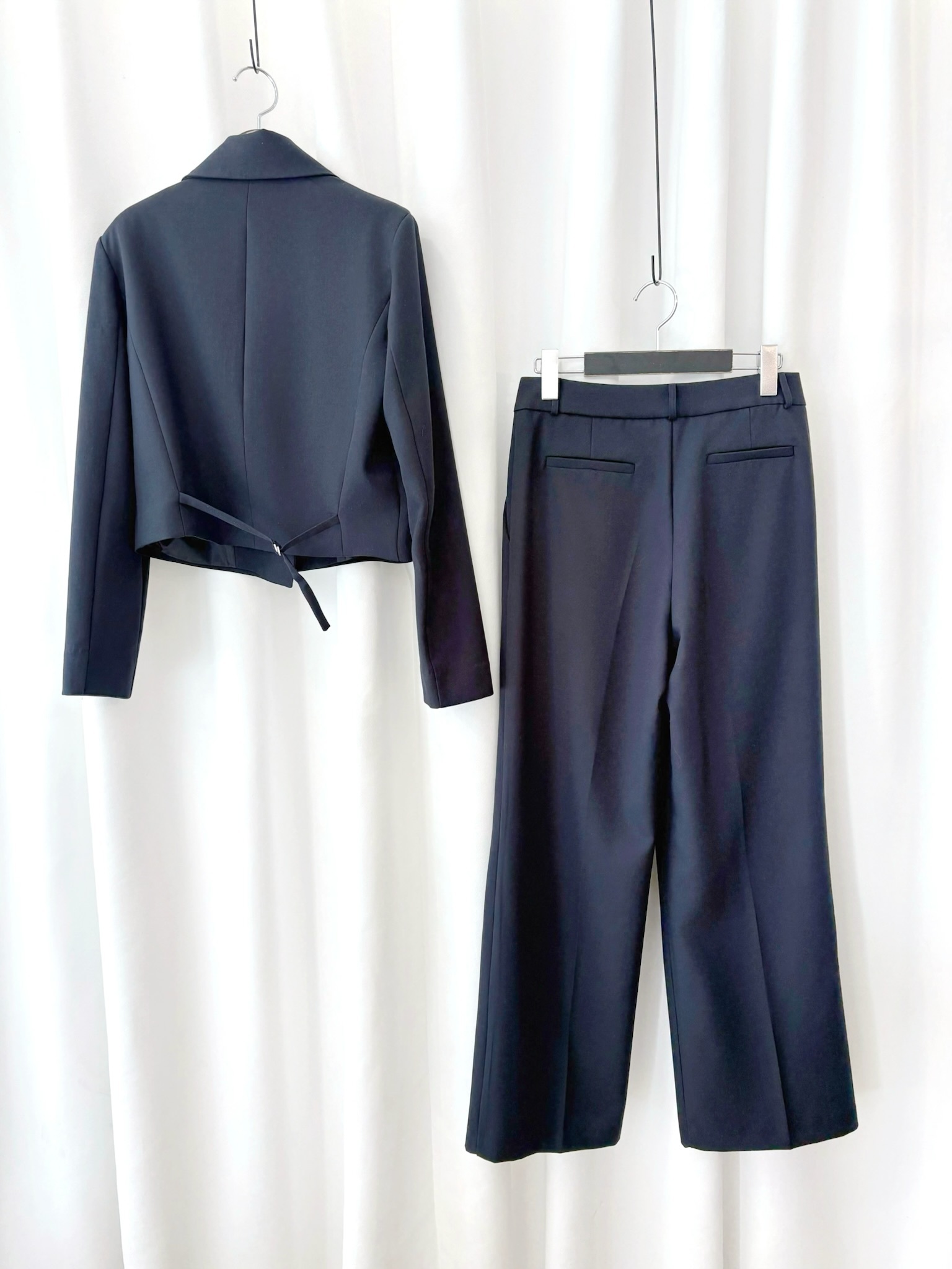 率性俐落☕️織紋短版後繫帶套裝