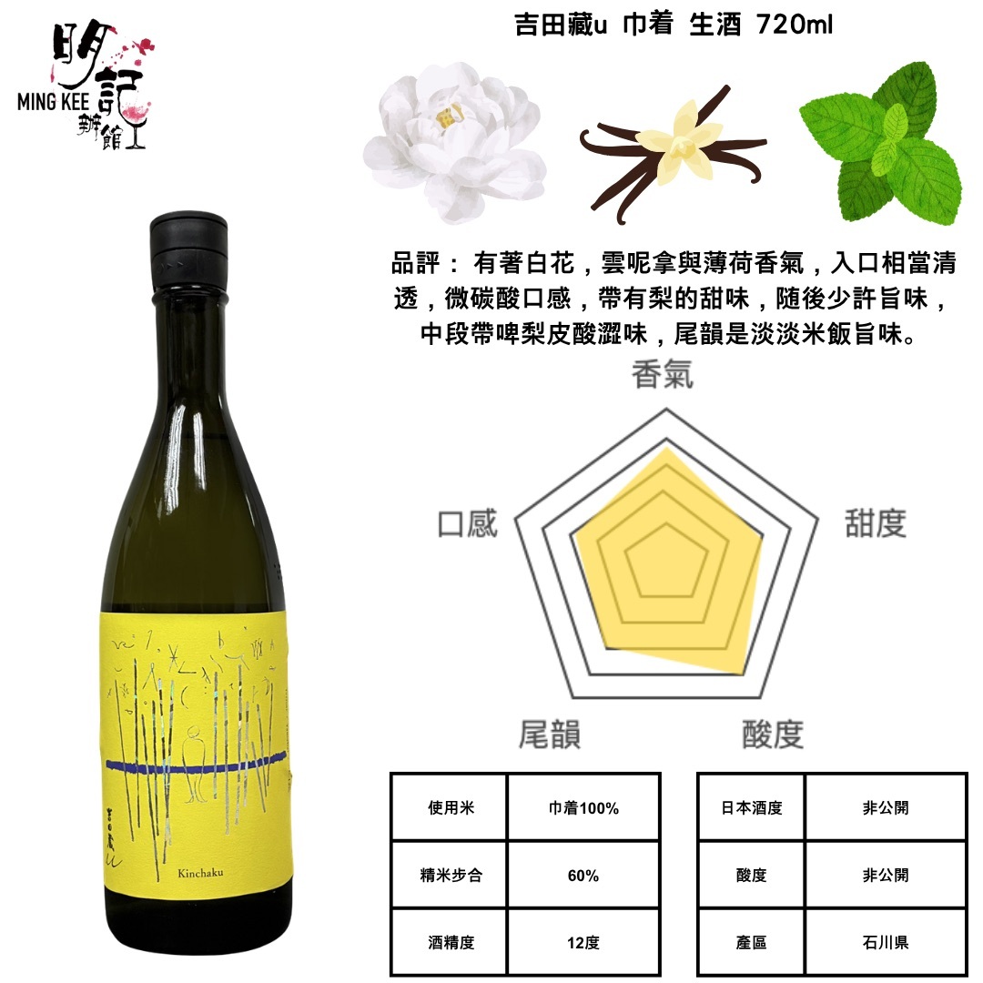 吉田藏u 巾着 生酒 720ml