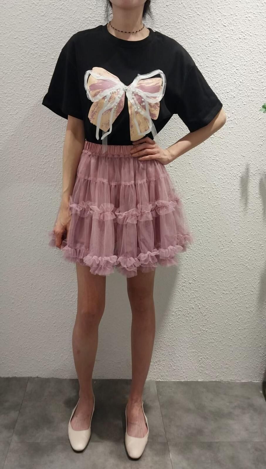 韓國高質蝴蝶圖案top~155N