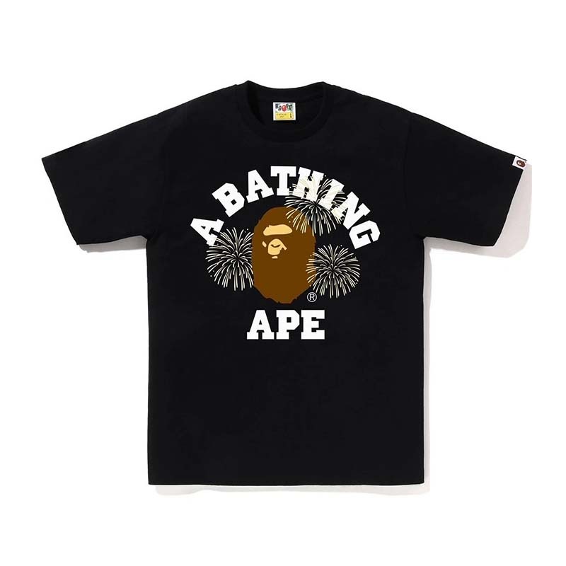 BAPE Firework College Tee 大學字體 煙火 猿人 短袖 黑色 BAPE-620 [台灣現貨]