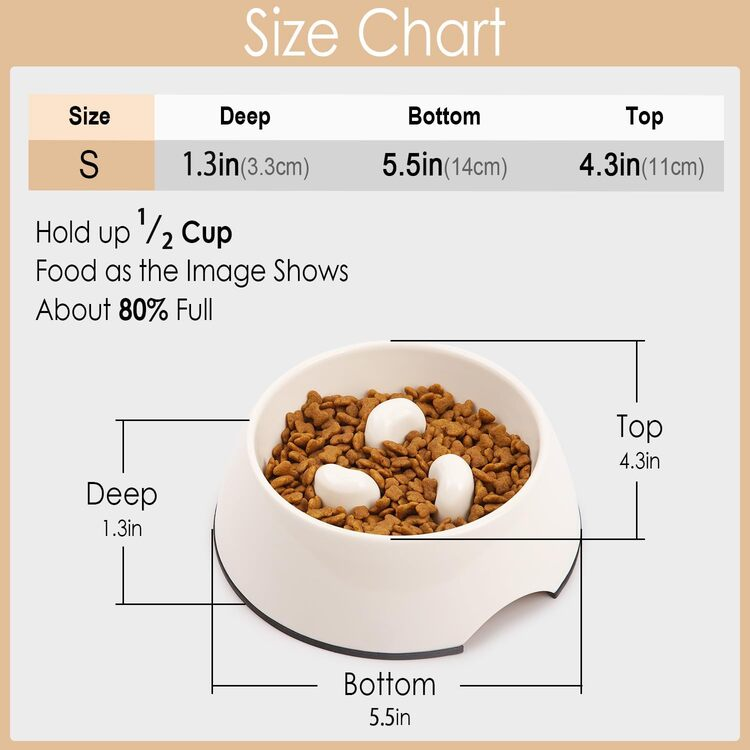 Super Design 寵物慢食碗 白色 S (貓狗適用)
