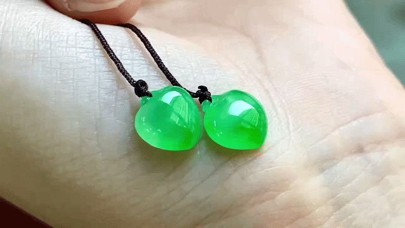 325454 翡翠正陽綠福瓜一對