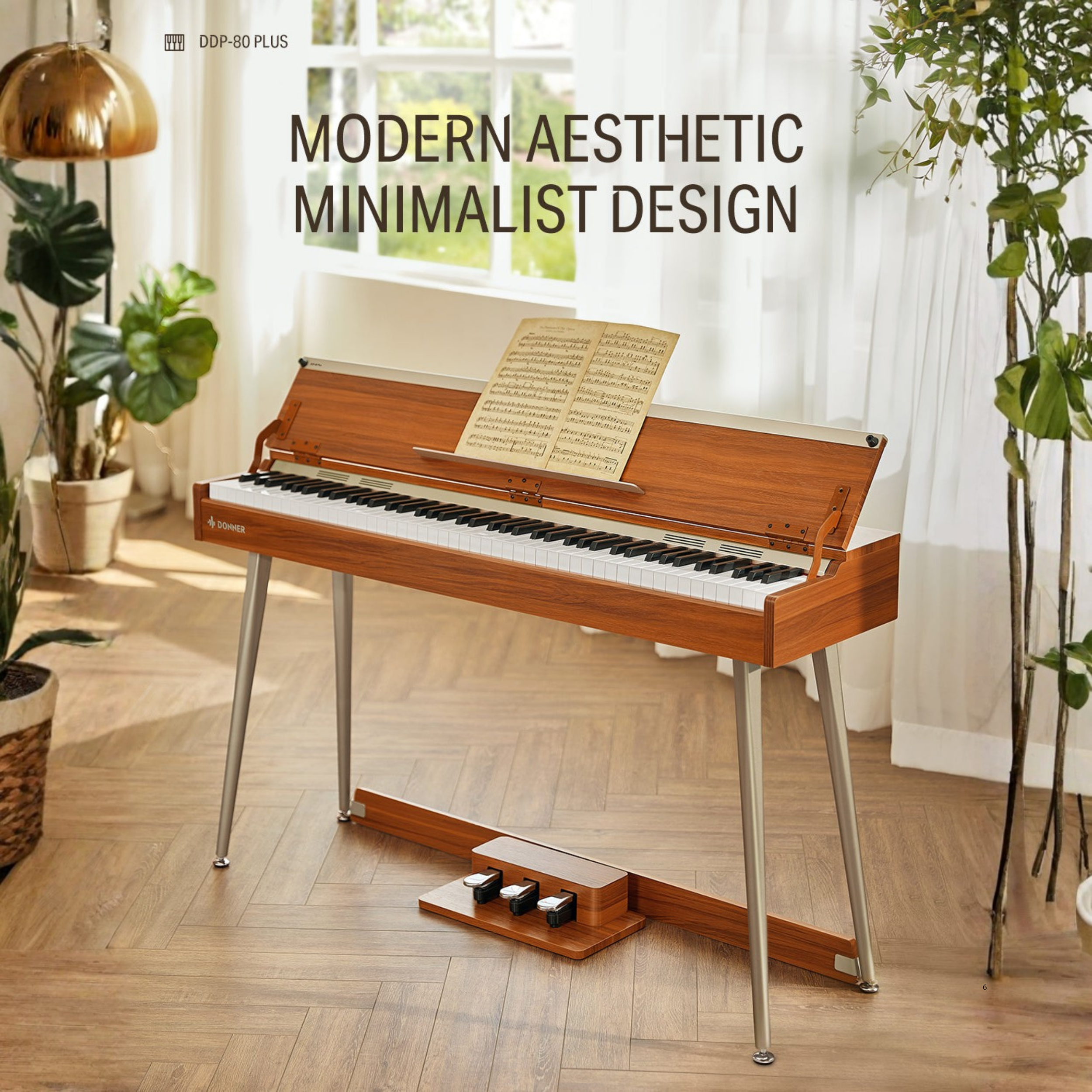 Donner Donner DDP-80 PLUS 電鋼琴 88鍵 全配重鍵盤 木製垂直 數位鋼琴 半開蓋 掀蓋式 第 5 張圖片｜三峽鍵盤 / 鋼琴