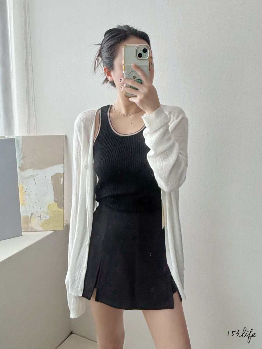 (4/2-4/6團購價)A4𝑙𝑎𝑑𝑦.坑條小拼接氣質背心(2色)