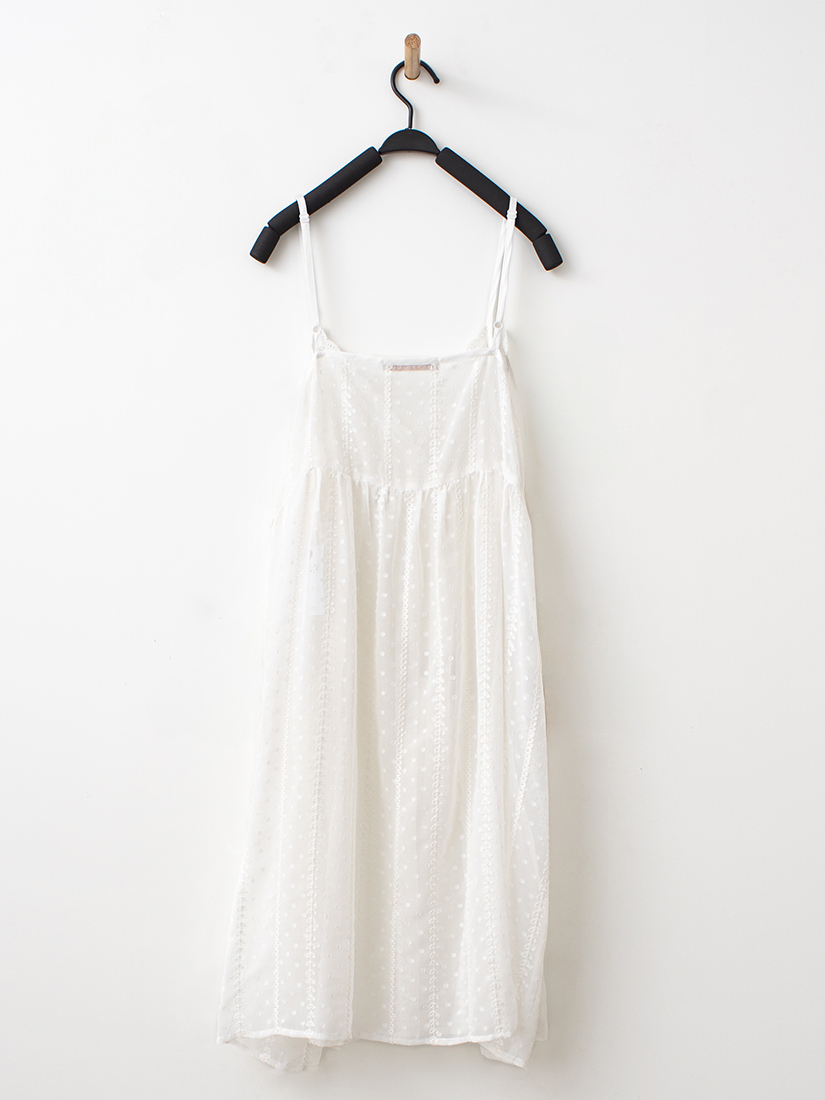 日系透視點點緹花蕾絲細肩帶背心