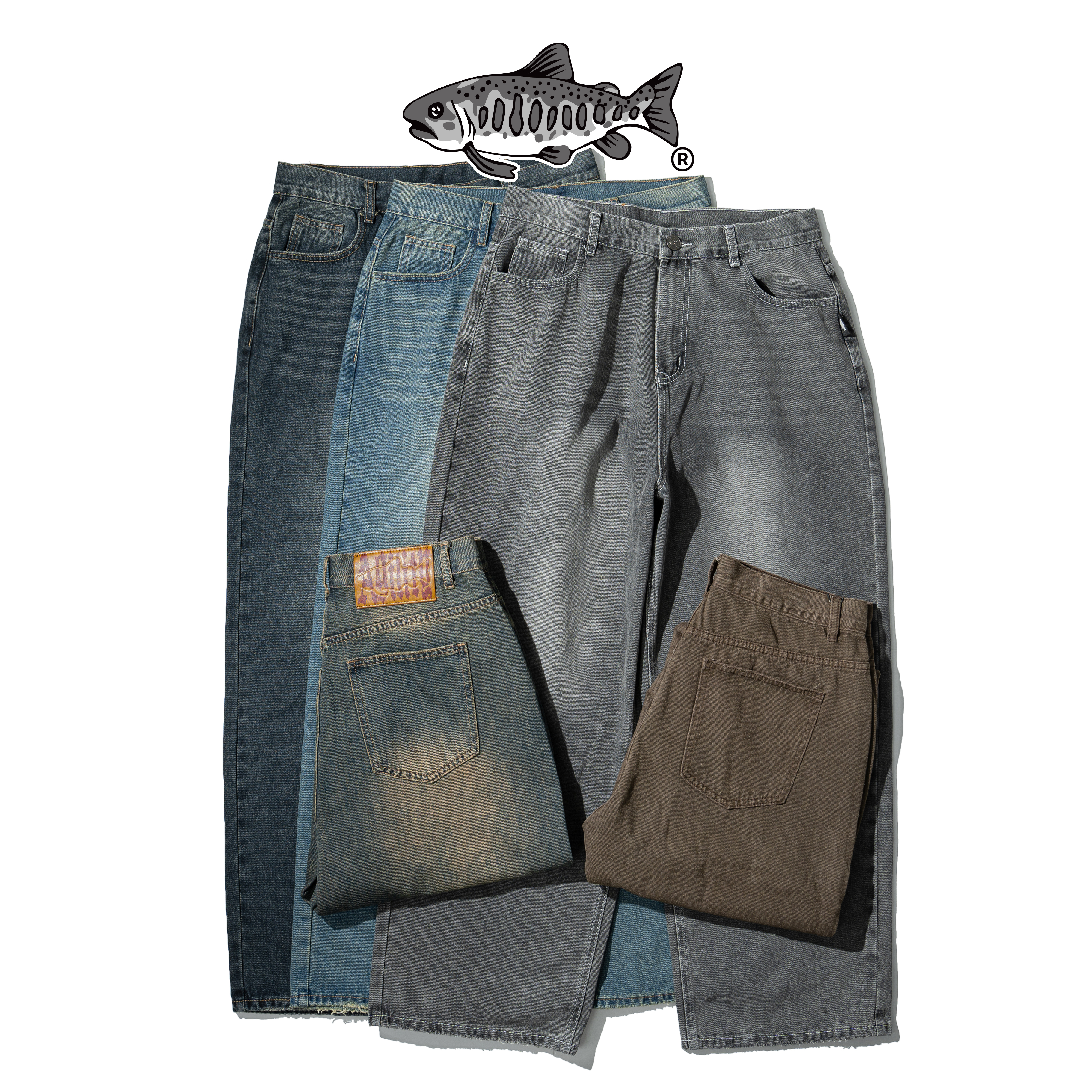 AGILITY Vintage Washed Baggy Jeans 水洗 寬直筒 牛仔長褲 [LD00]