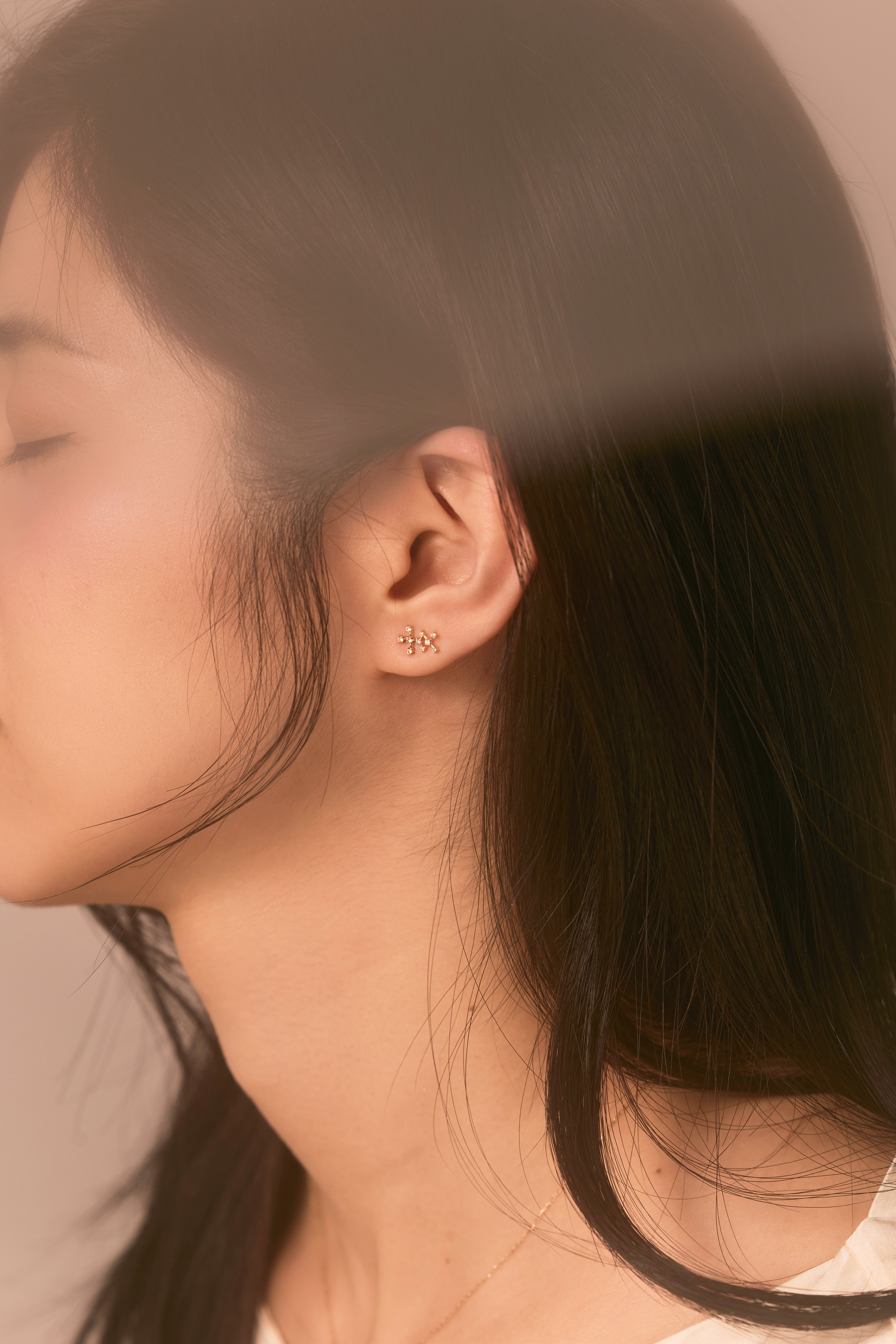 lumi｜十字晶格耳環