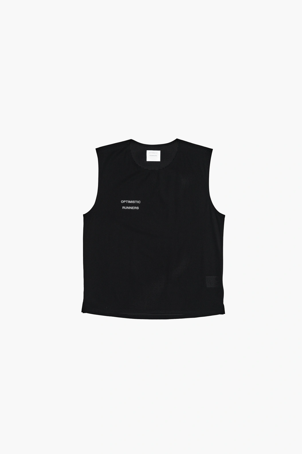 Optimistic Runners｜Perforated Crop Tank Top "Black"