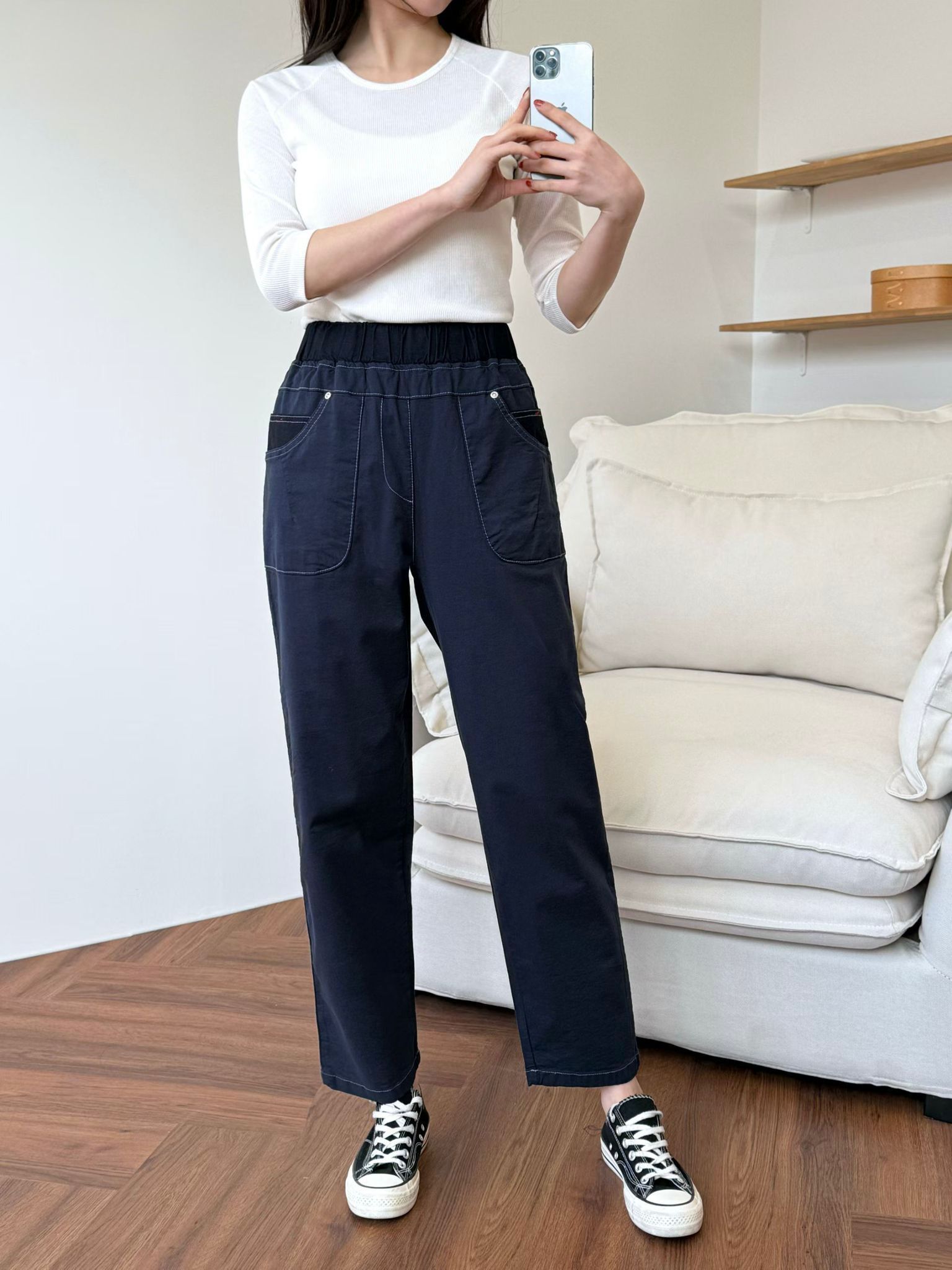 E牌子韓國收腳型布褲~155X