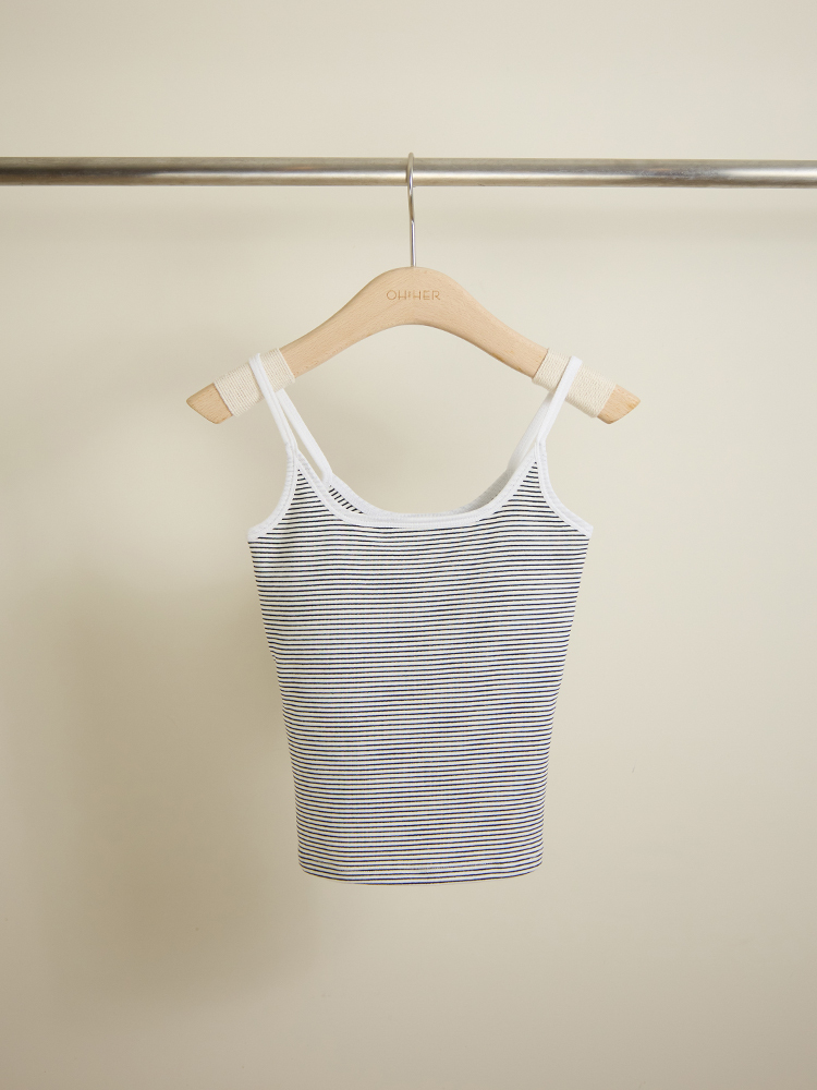 條紋棉質胸墊小可愛（335）