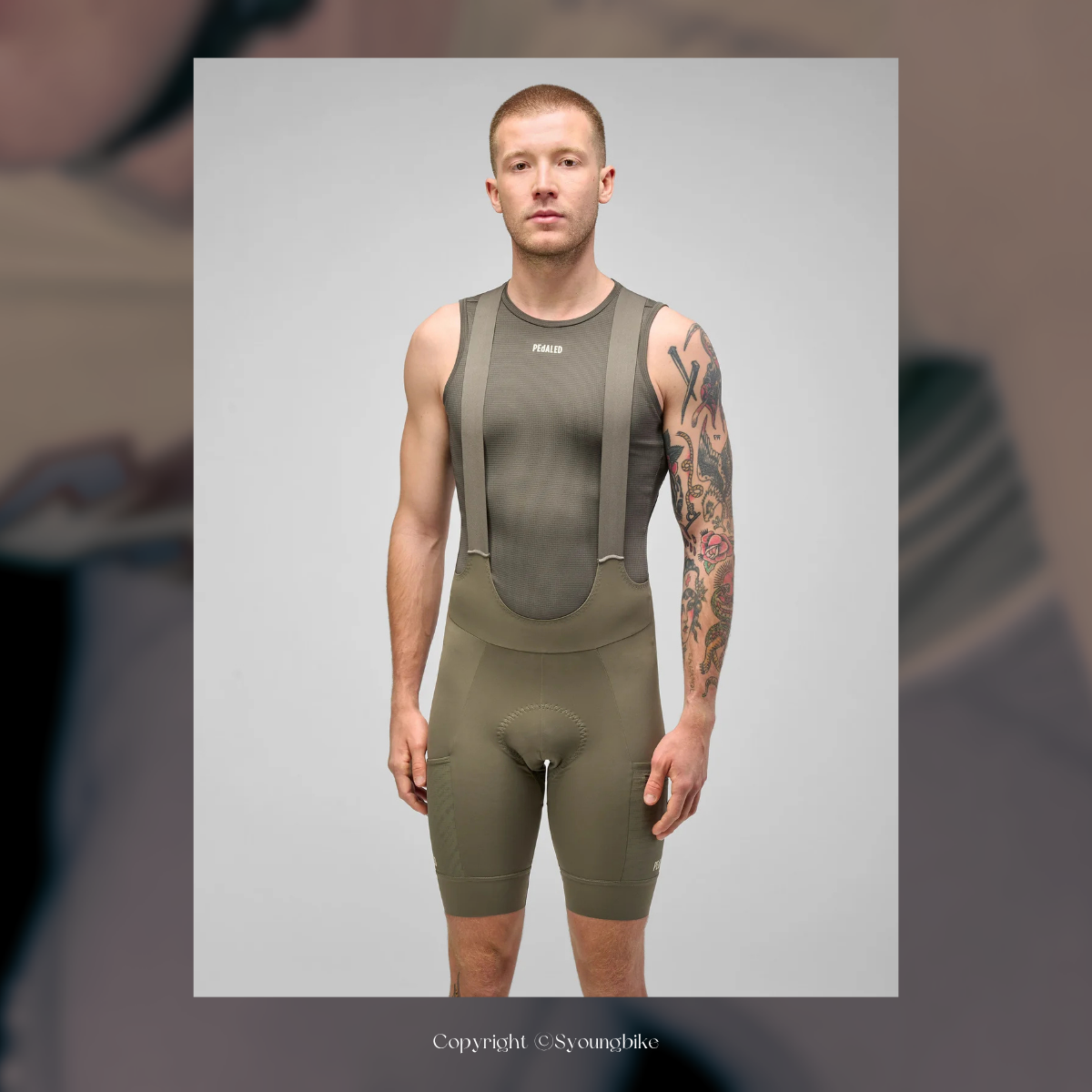 【PEdALED】Odyssey Bib Shorts 男吊帶短車褲 / Military Green 軍綠