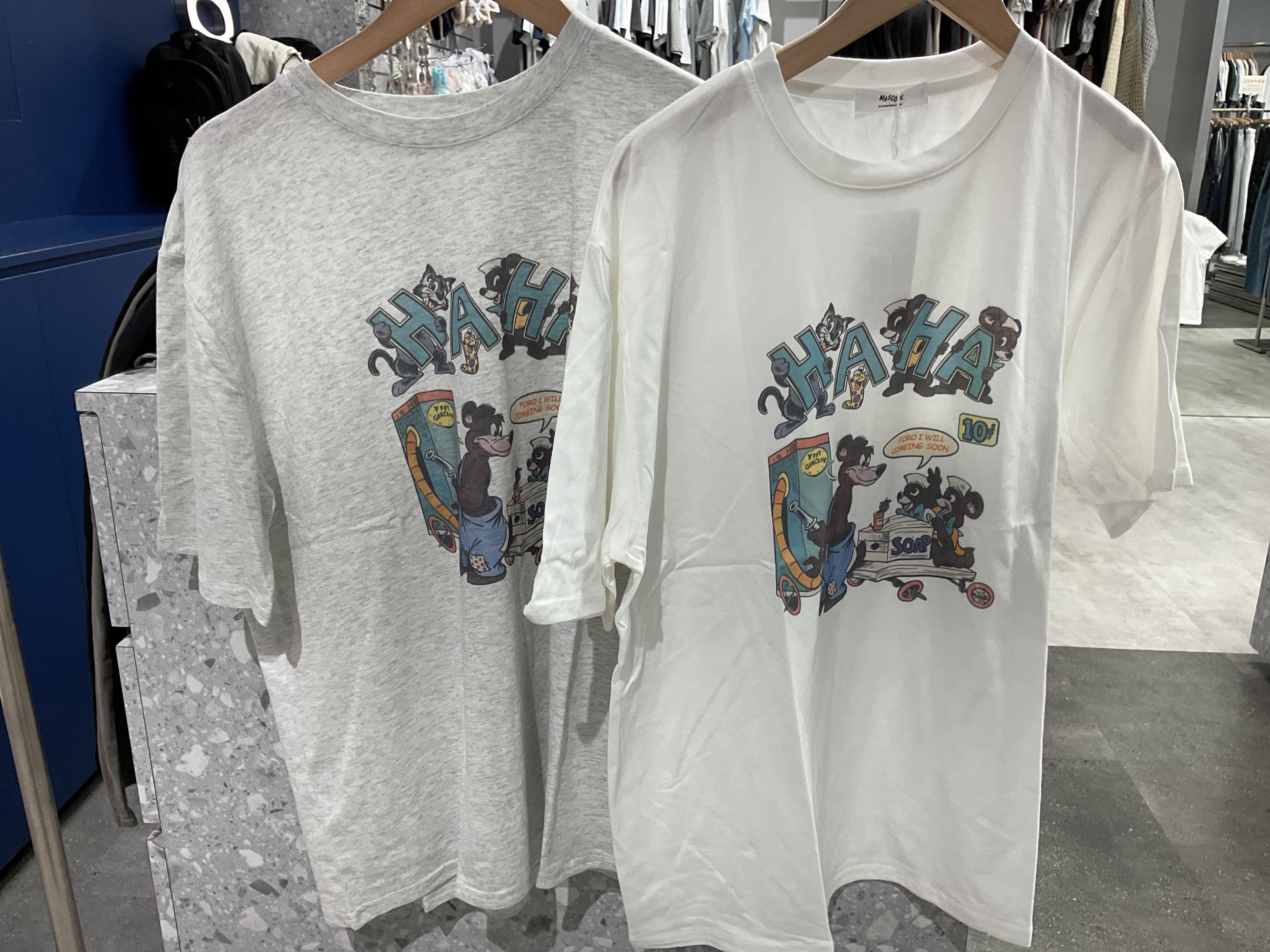 2377 HAHA卡通印花短袖