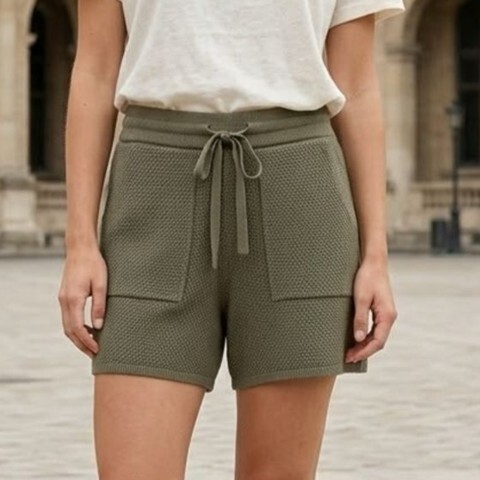 1SO0403-204 [SUNNY STUDIO] Textured Shorts Kaki #770135-SORA (EU)