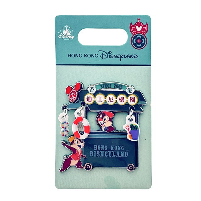 米奇與好友懷舊香港系列 奇奇蒂蒂 Chip 'n Dale 造型 徽章 PIN -香港迪士尼樂園
