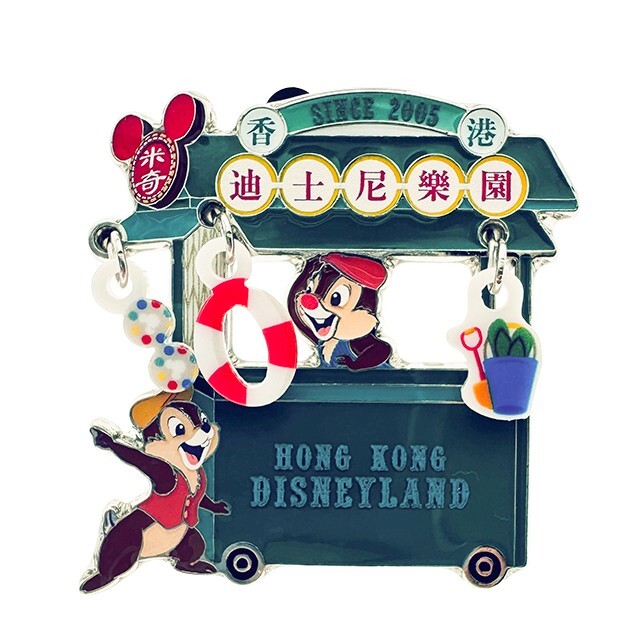 米奇與好友懷舊香港系列 奇奇蒂蒂 Chip 'n Dale 造型 徽章 PIN -香港迪士尼樂園