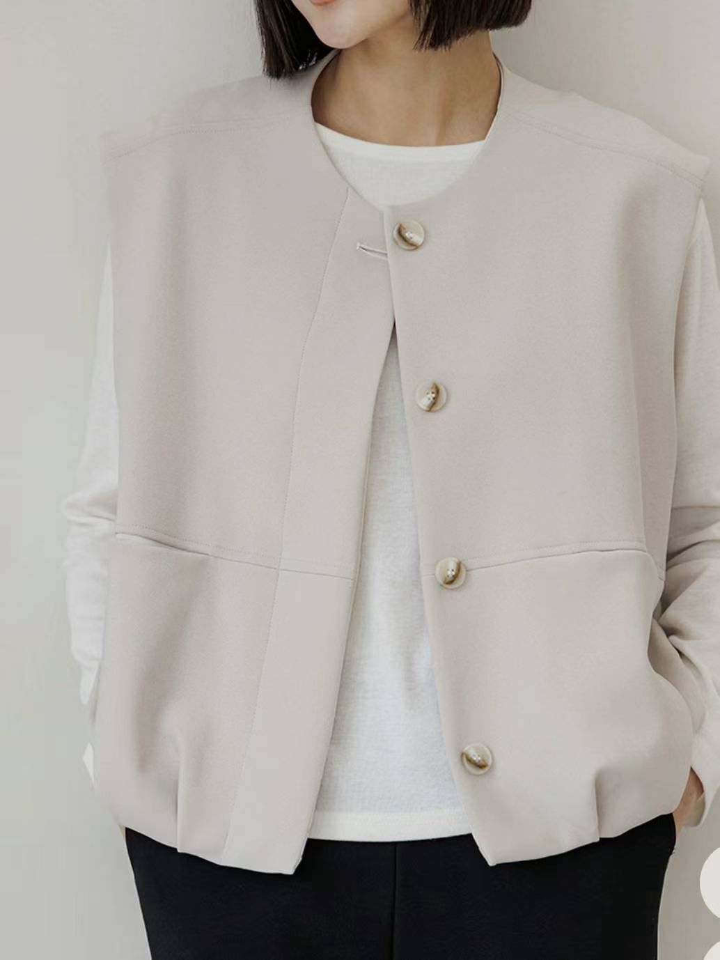 韓國靚料背心外套~155AA