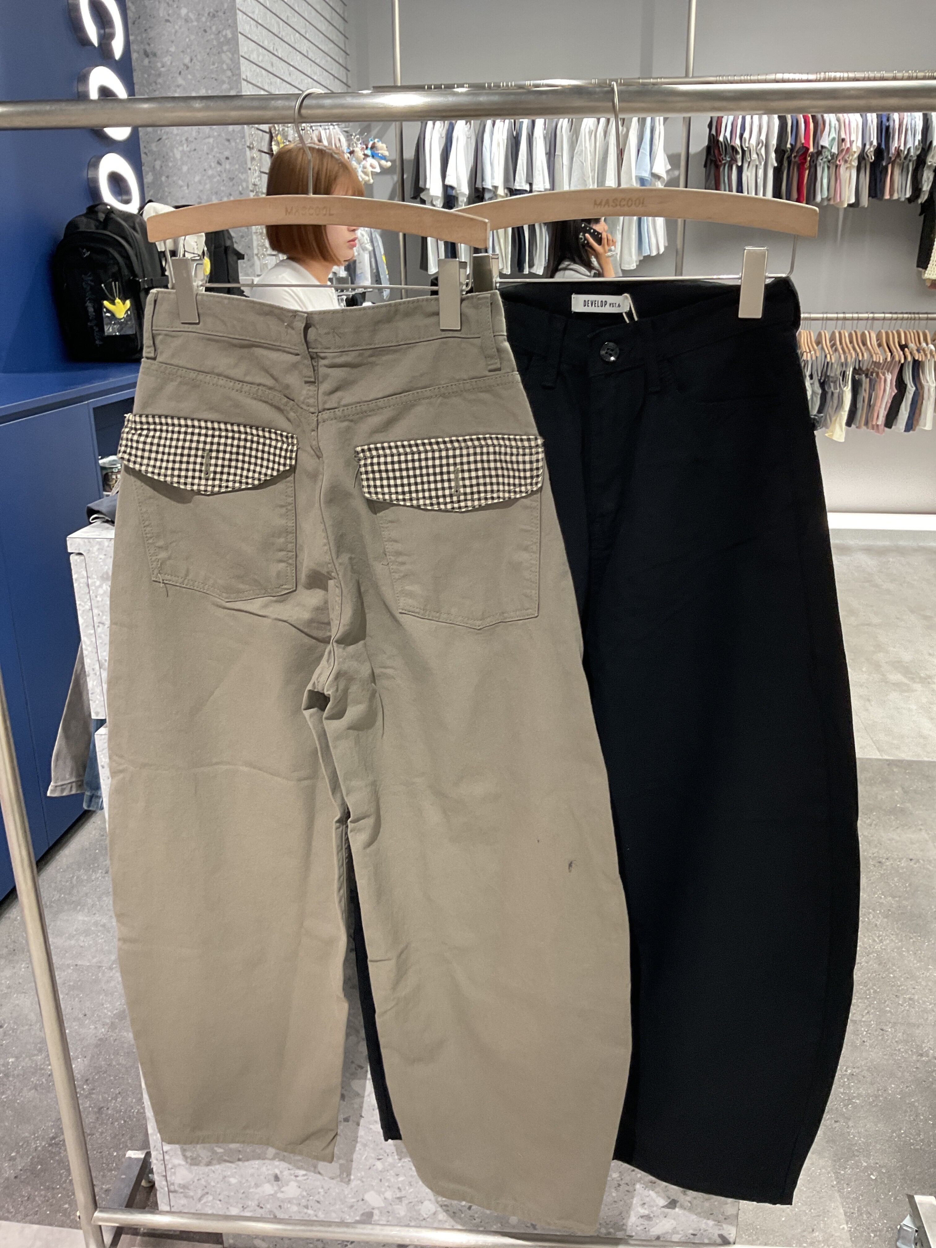 1720 格紋口袋彎刀長褲