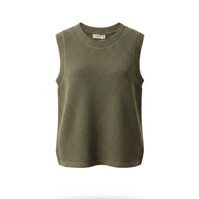 1SO0403-208 [SUNNY STUDIO] Textured Sleeveless Top Kaki #770128-SERENE (EU)