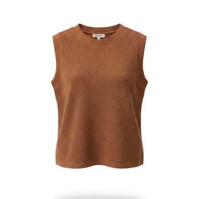 1SO0403-209 [SUNNY STUDIO] Textured Sleeveless Top Terracotta #770128-SERENE (EU)