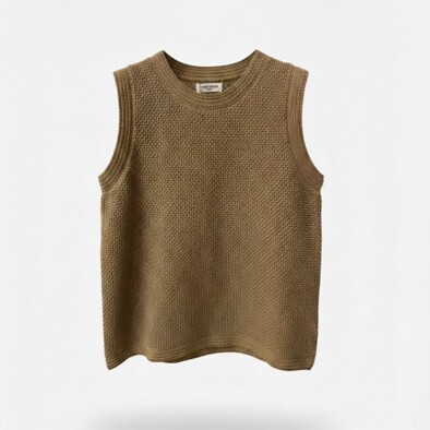 1SO0403-207 [SUNNY STUDIO] Textured Sleeveless Top Camel #770128-SERENE (EU)