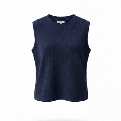 1SO0403-210 [SUNNY STUDIO] Textured Sleeveless Top Marine #770128-SERENE (EU)