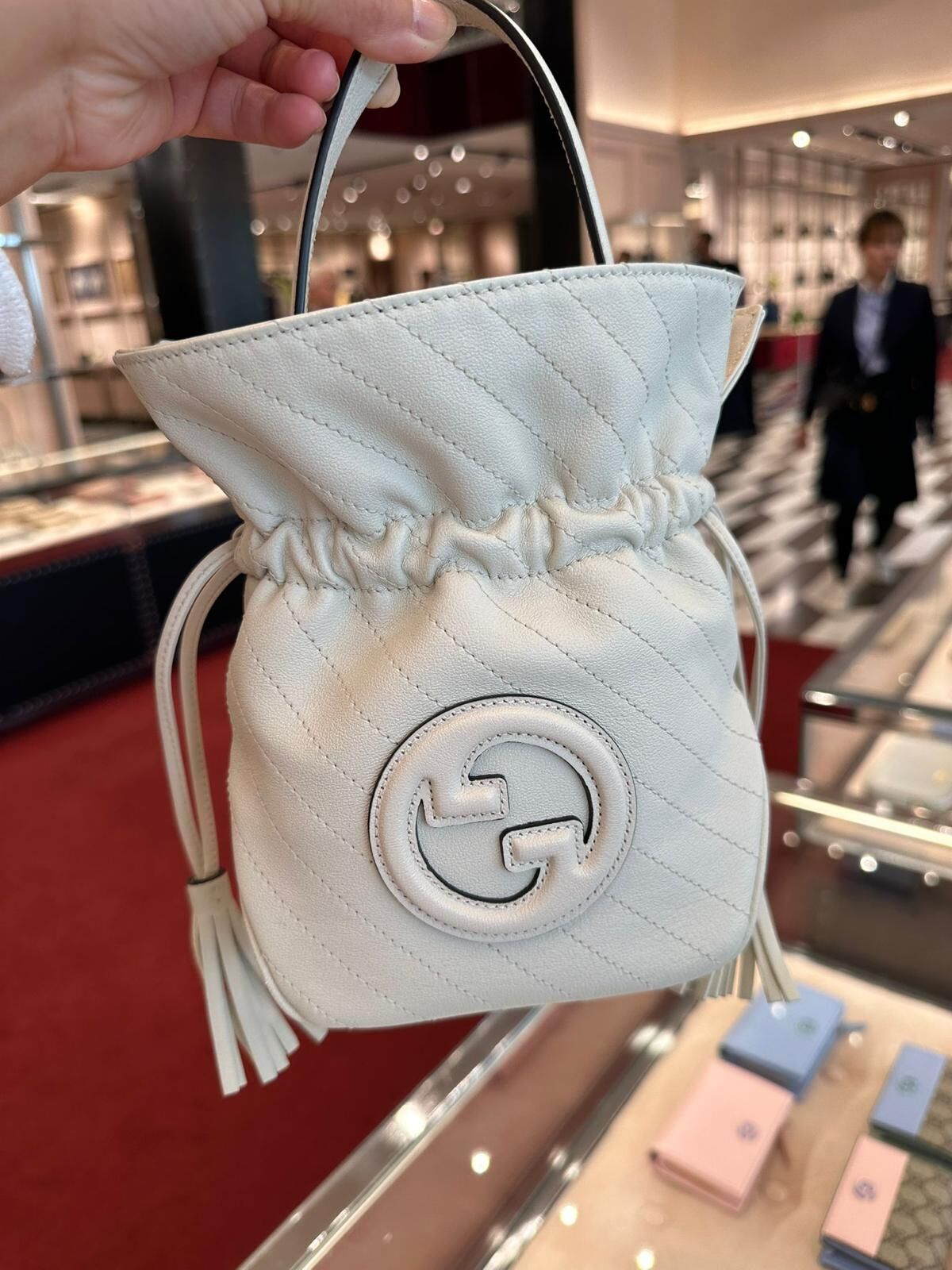 LYS01491 Gucci Blondie 束口迷你水桶包 - 白色