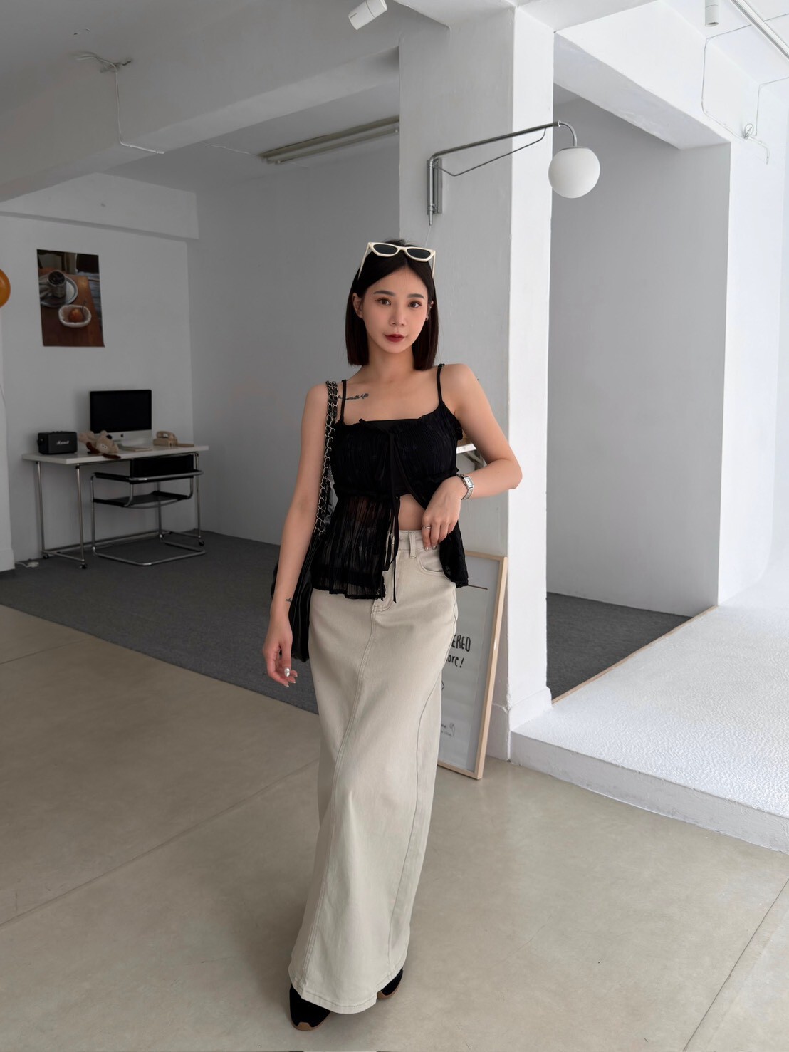 前綁帶透透造型背心