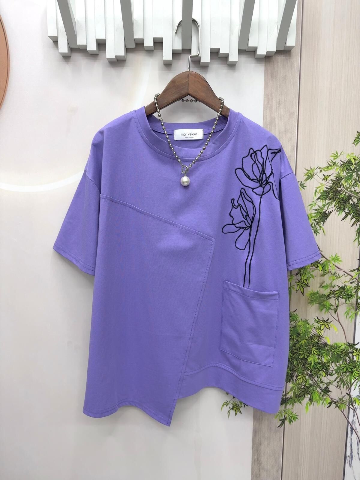 韓國白線花圖案top~155AH