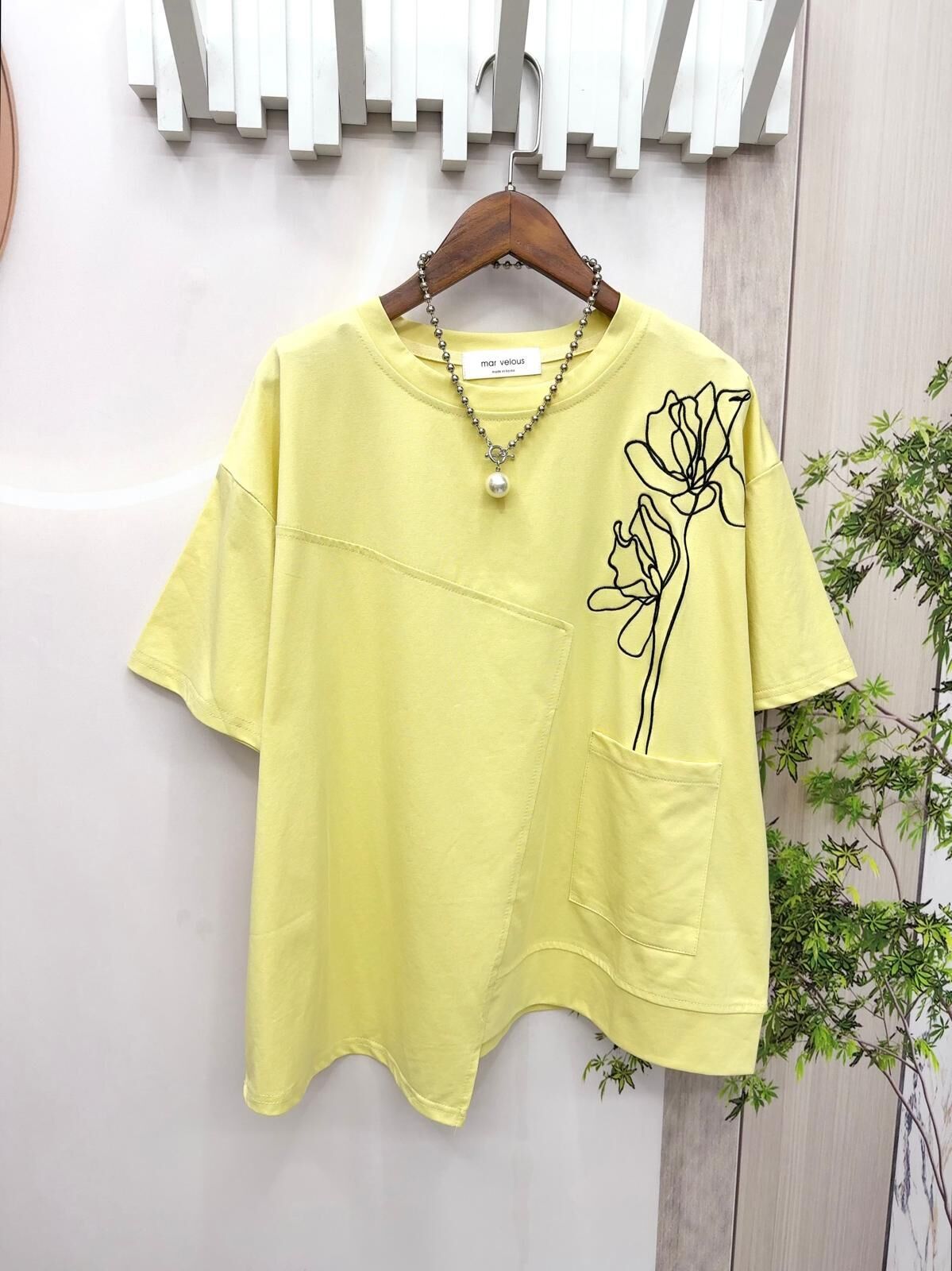 韓國白線花圖案top~155AH