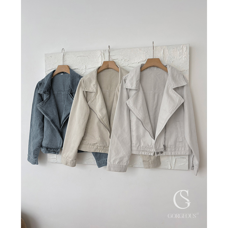 A120「⾼訂柔霧⽜仔外套」