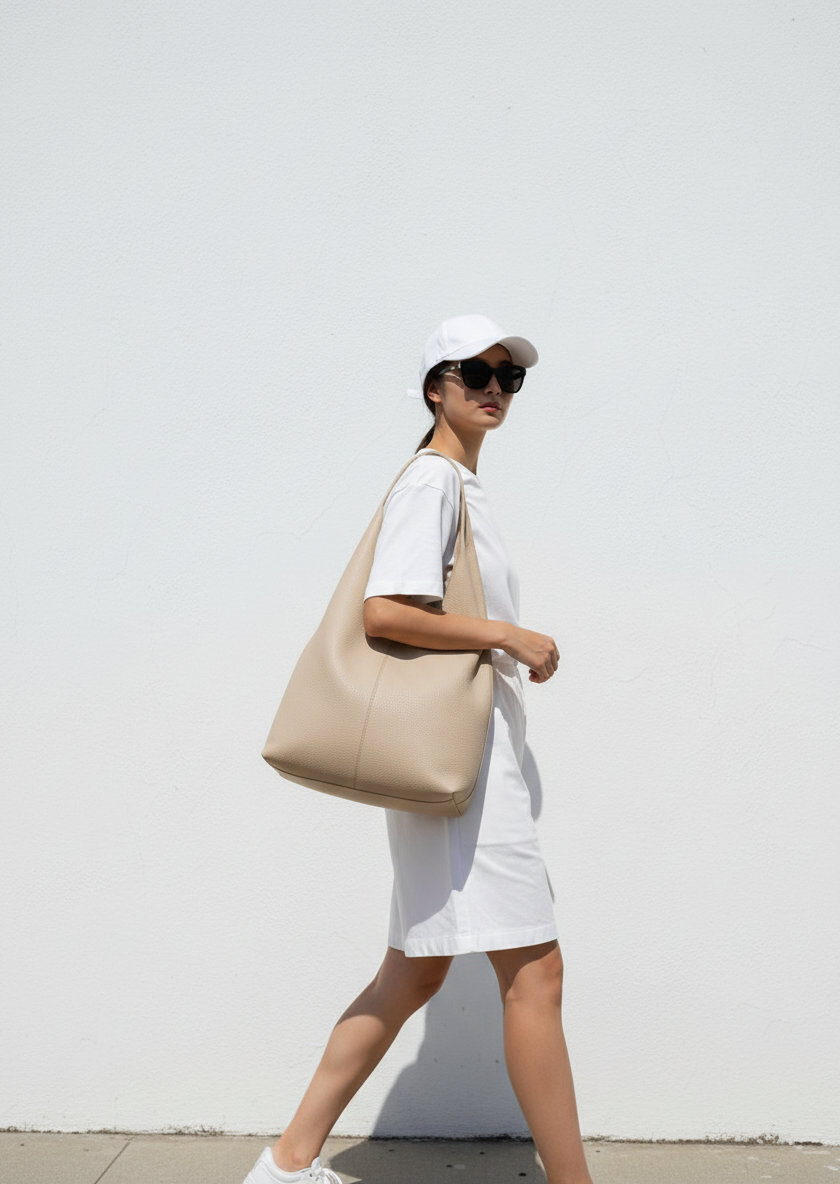 Fairy 素面簡約肩背包 藕粉