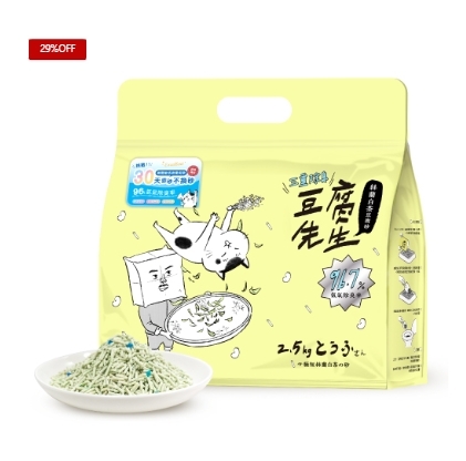《箱購免運》 豆腐先生｜豆腐貓砂 絲蘭白茶豆腐砂 小米除臭豆腐砂 2.5kg*4包 (效期:2026/9月)