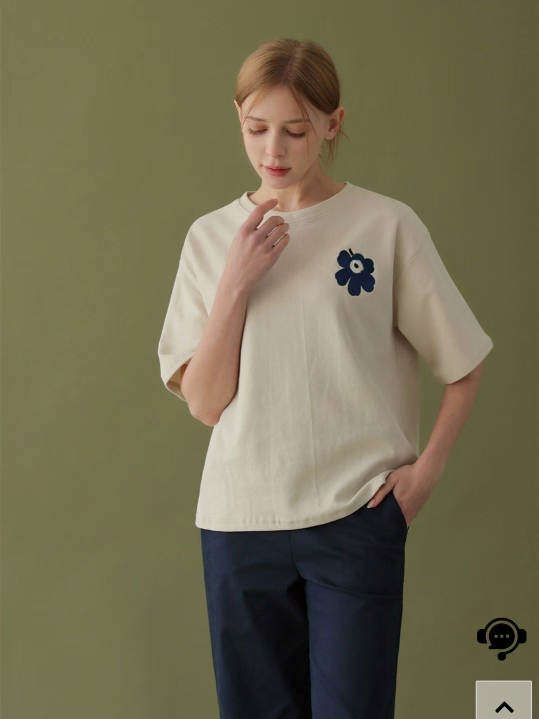 韓國花圖案top~155AM