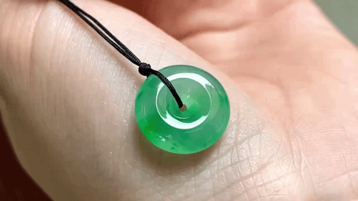 325458 翡翠陽綠平安扣 (13.8mm直徑)